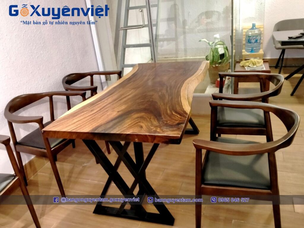 bàn làm việc gỗ me tây