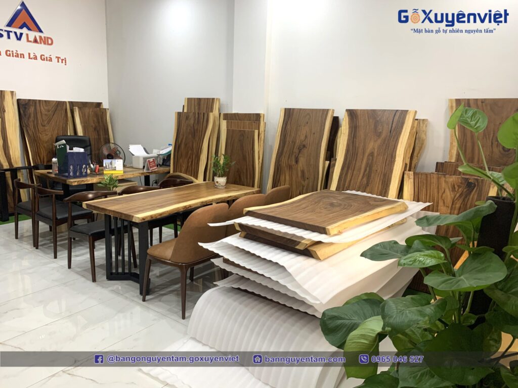 bàn gỗ me tây nguyên tấm