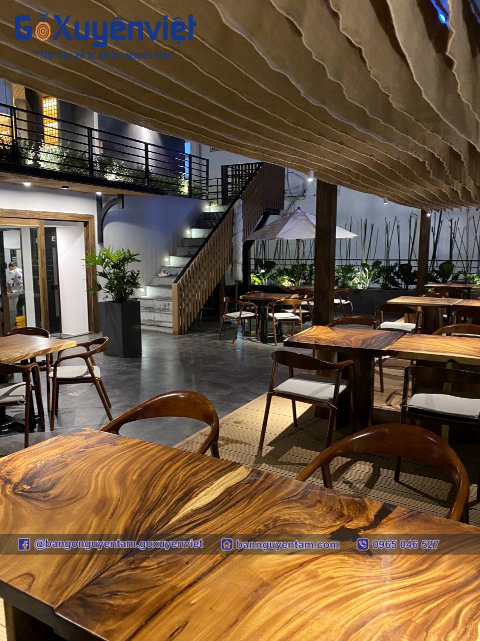 bàn nhà hàng gỗ me tây