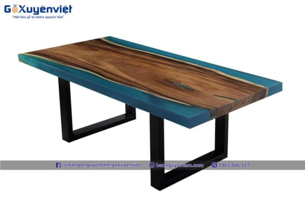 bàn gỗ me tây epoxy